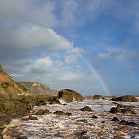 Buy canvas prints of Rainbow over Dunscombe Cliff by Pete Hemington
