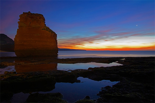 Sunrise at Ladram Bay -Devon Picture Board by Pete Hemington