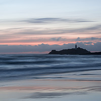 Buy canvas prints of Godrevy Lighthouse from the beach by Pete Hemington