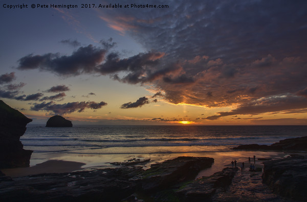 Sunset at Trebarwith Strand Picture Board by Pete Hemington
