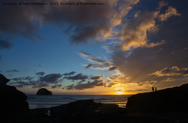 Watching the sunset at Trebarwith Strand Picture Board by Pete Hemington