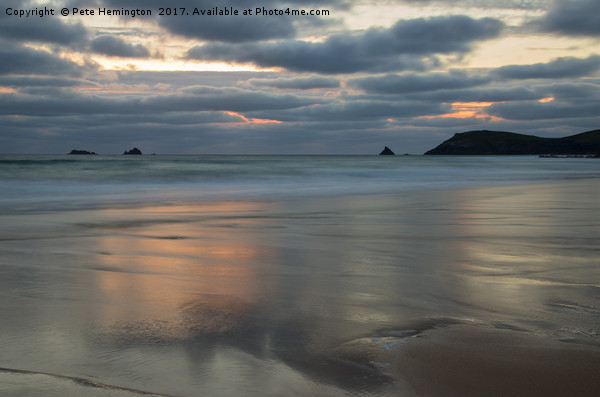 Sunset over Constantine Bay in Cornwall Picture Board by Pete Hemington