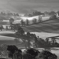 Buy canvas prints of Misty Mid Devon by Pete Hemington