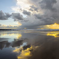 Buy canvas prints of Clouds and sunset at Croyde by Pete Hemington