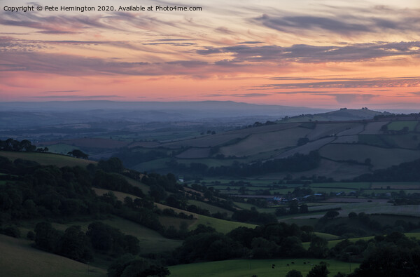 Sunset over the Exe valley Picture Board by Pete Hemington
