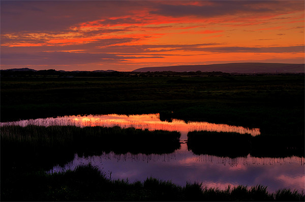 Enriched Sunset over Braunton Burrows Picture Board by Pete Hemington