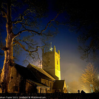 Buy canvas prints of Linby Church by Night by Graham Taylor