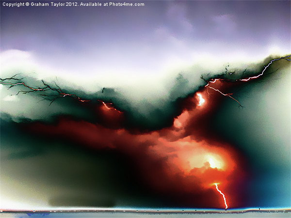 Mystical Lightning Show Picture Board by Graham Taylor