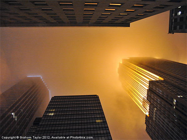 Misty Skyscraper Gaze Picture Board by Graham Taylor