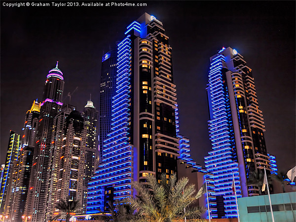 Majestic Twin Towers of Dubai Picture Board by Graham Taylor