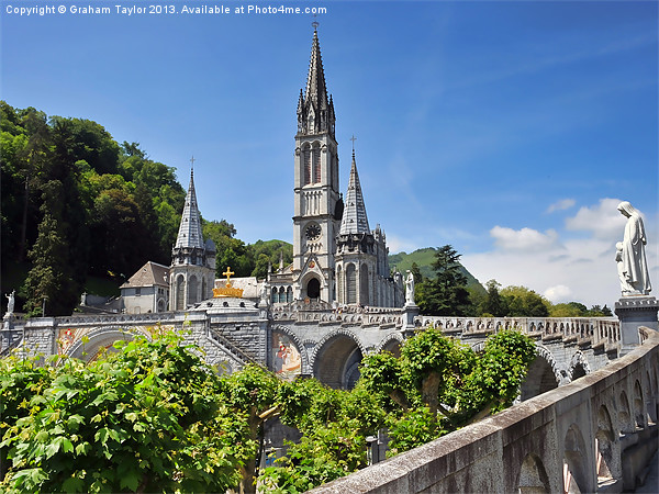 The Majestic Rosary Basilica of Lourdes Picture Board by Graham Taylor