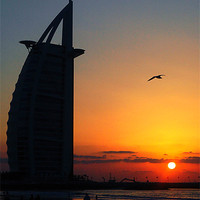 Buy canvas prints of Sunset at the Burj Al Arab by Graham Taylor