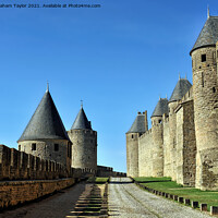 Buy canvas prints of Majestic Carcassone Castle Walls by Graham Taylor