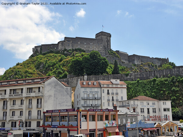 Majestic Lourdes Castle Overlooking Seven Valleys Picture Board by Graham Taylor