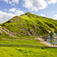 Buy canvas prints of Thorpe Cloud and Dovedale Stepping Stones by Darren Burroughs