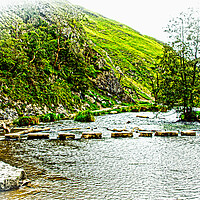 Buy canvas prints of Dovedale Stepping Stones by Darren Burroughs