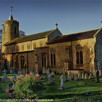 Buy canvas prints of St Mary Long Stratton Late Light by Darren Burroughs