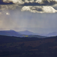 Buy canvas prints of Sunbeams over Shropshire by Darren Burroughs