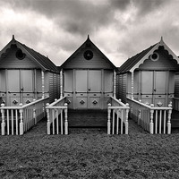Buy canvas prints of Winter Beach Huts by Darren Burroughs