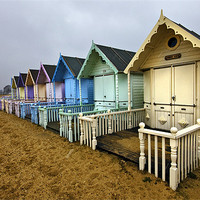 Buy canvas prints of Winter Beach Huts by Darren Burroughs