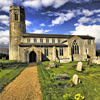 Buy canvas prints of St Andrew, Bedingham by Darren Burroughs