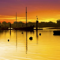Buy canvas prints of Tall Ships At Dawn by Darren Burroughs