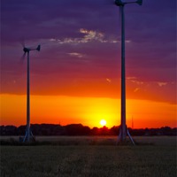 Buy canvas prints of Turbine Sunset by Darren Burroughs