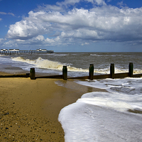 Buy canvas prints of Southwold Pier and beach by Darren Burroughs