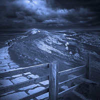 Buy canvas prints of Night On The Great Ridge, Derbyshire by Darren Burroughs