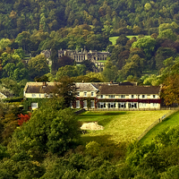 Buy canvas prints of  The Izaak Walton Hotel and Ilam Hall by Darren Burroughs