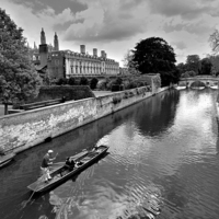 Buy canvas prints of The Backs, Clare and  Kings College Cambridge by Darren Burroughs