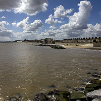Buy canvas prints of Lowestoft sand, sea and coastline. by Darren Burroughs