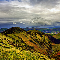 Buy canvas prints of Church Stretton from the Long Mynd. by Darren Burroughs
