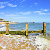 Buy canvas prints of Southwold Sand Sea Pier and Beach by Darren Burroughs