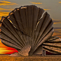 Buy canvas prints of Scallop Sunrise at Aldeburgh by Darren Burroughs