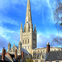 Buy canvas prints of Norwich cathedral by Darren Burroughs