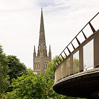 Buy canvas prints of Norwich Cathedral and Carter Bridge by Darren Burroughs