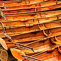 Buy canvas prints of Rowboats on the Stour at Dedham by Darren Burroughs