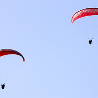 Buy canvas prints of Paragliders by Darren Burroughs