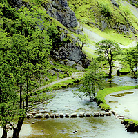 Buy canvas prints of Stepping Stones at Dovedale by Darren Burroughs