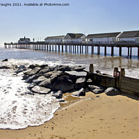 Buy canvas prints of Southwold beach and Pier. by Darren Burroughs
