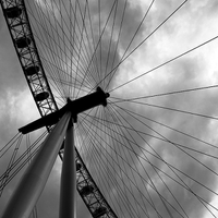 Buy canvas prints of London Eye Moody Abstract by Mark Purches
