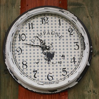 Buy canvas prints of Old Analogue Clock Face With Texture Pattern by Mark Purches