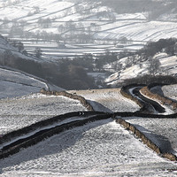 Buy canvas prints of Cam Gill Road - Winter by Steve Glover