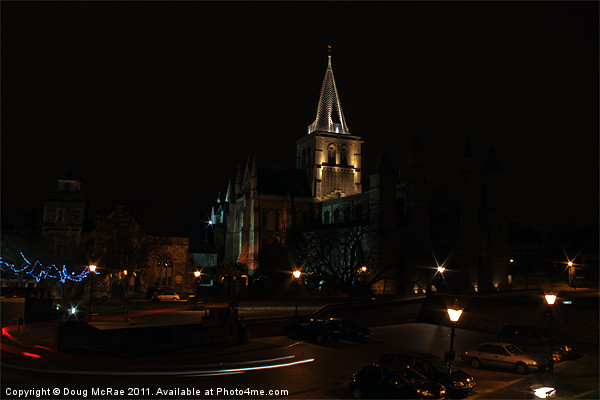 Rochester Cathedral at night Picture Board by Doug McRae