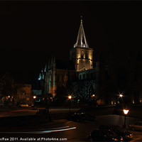 Buy canvas prints of Rochester Cathedral at night by Doug McRae