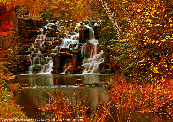 Autumn cascade Picture Board by Doug McRae
