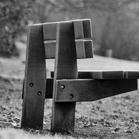 Buy canvas prints of  Park bench by Doug McRae