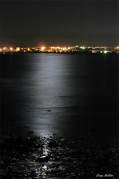 Moon Light over Southampton water Picture Board by Doug McRae