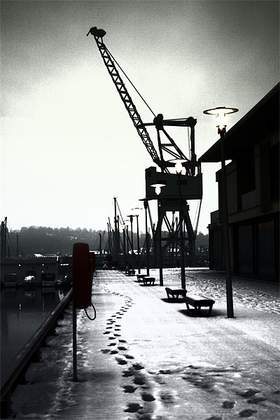 Chatham Historic Dockyard Crane Picture Board by Doug McRae